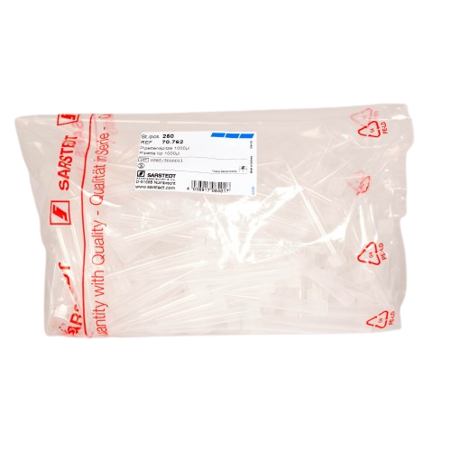 Pipette tips, clear, <1000uL, 500 pack