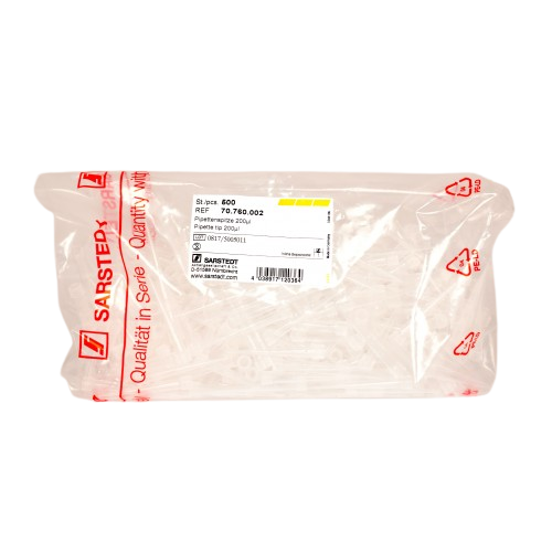 Pipette tips, clear, <200uL, 500 pack