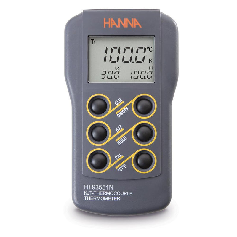 HI 93551N K. J. T-Type Thermocouple Thermometer with CAL Button - Acorn Scientific