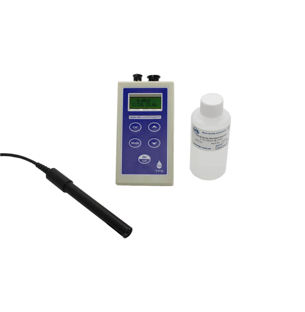 TPS 122162/1 AQUA-C Waterproof Conductivity-TDS-Temp Meter k=0.1, 1 or 10 sensor