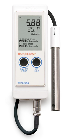 HANNA HI99151 Portable Waterproof pH Meter for the Beer Industry
