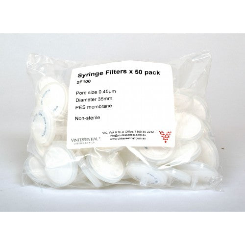 Vintessential Filter for syringe, disposable, 0.45um, 35mm Polyethersulfone (PES), 50 pack