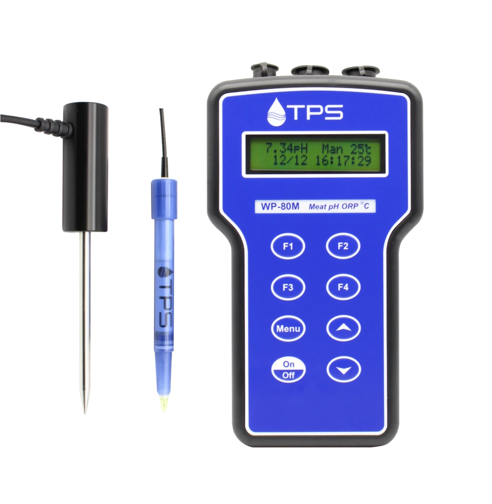 TPS 130055/1 WP-80M | Waterproof pH-mV-Temp with Sensors for Meat Testing and Data ID
