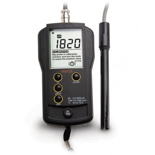 HANNA HI 8731 Portable EC. TDS and Temperature Meter with extended ranges