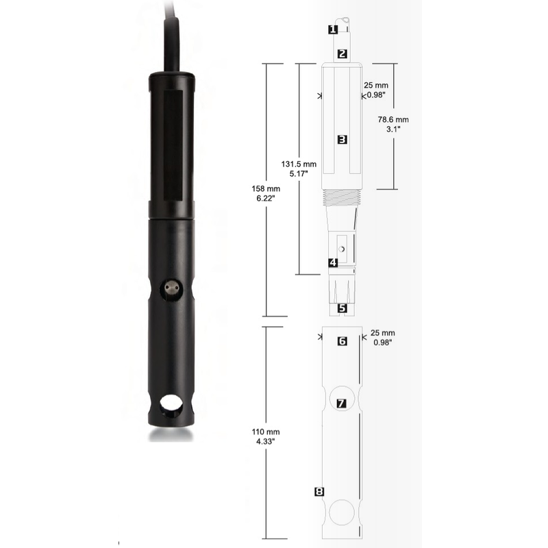 HANNA HI 76407/4F DO Probe with Protective Sleeve - Acorn Scientific