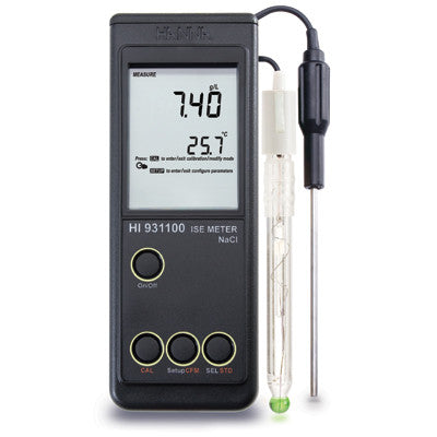 HANNA HI 931100 NaCl/°C (ISE)Meter - Acorn Scientific