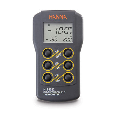 HI 93542 Dual-channel. K. J. T-Type Thermocouple Thermometer - Acorn Scientific
