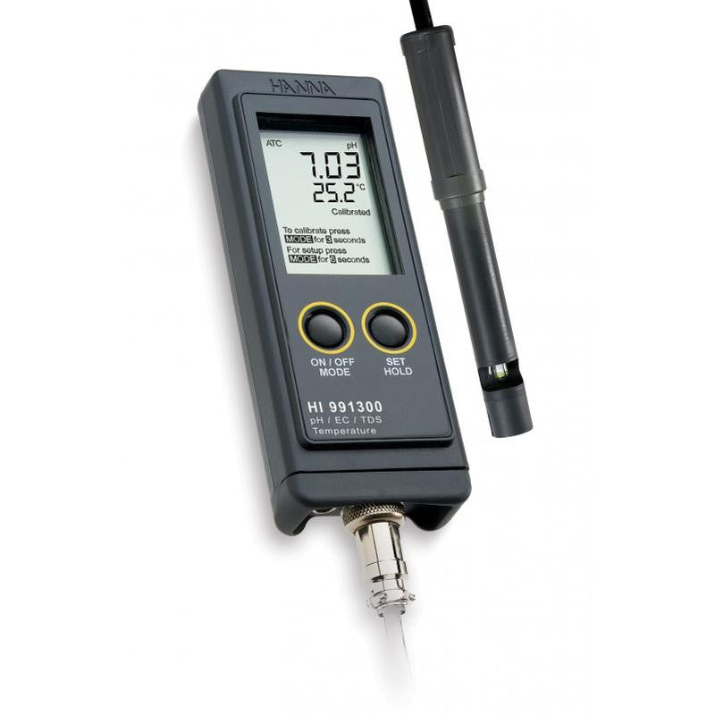 HANNA HI 991300 Multiparameter pH/EC/TDS/°C - EC to 3999 µS - Acorn Scientific
