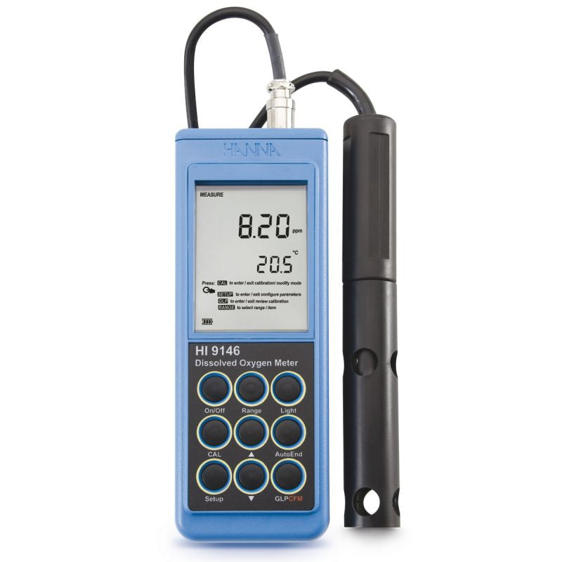 HANNA HI 9146-04 Dissolved Oxygen / °C - Meter (0 to 45 mg/L) - Acorn Scientific