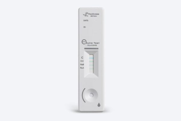 Prognosis Biotech Rapid Test Flu_Covid - Influenza A, Influenza B and SARS-CoV-2 antigens LFD Test Kit - Acorn Scientific