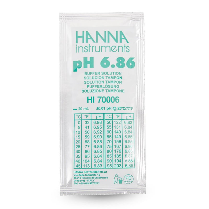 HI 70006P  6.86 pH Buffer Solution (25) 20 mL Sachets - Acorn Scientific