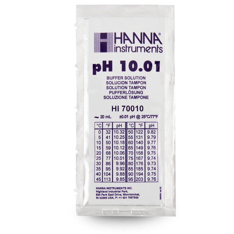 HI 70010P  10.01 pH Buffer Solution (25) 20 mL sachets - Acorn Scientific