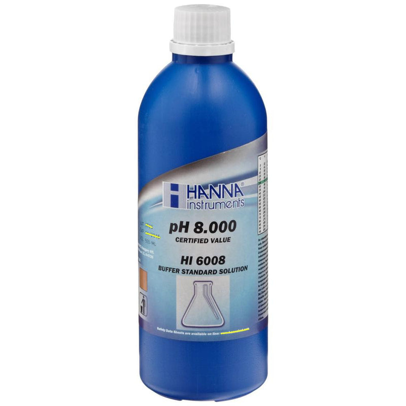 HI 6008  Millesimal Buffer Solution. 8.000 pH. 500 mL bottle - Acorn Scientific