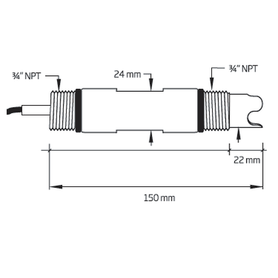HI 2004-2005 - ORP Industrial Electrode. 5m cable - Acorn Scientific