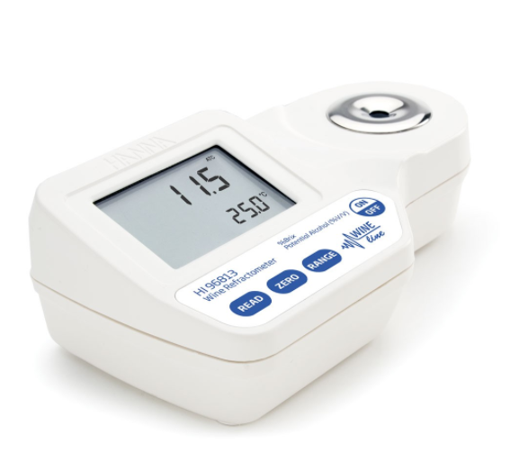 HANNA Digital Refractometer for % Brix and Potential Alcohol (% V/V) Analysis in Wine, Must and Juice