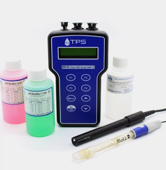 TPS 121132/1 WP-81 | Waterproof pH-Multirange Conductivity/TDS/ATC/Temp meter with pH & Cond sensors