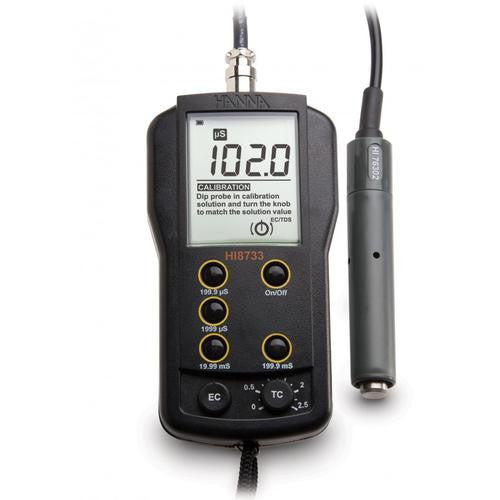 HANNA HI 8733 EC Meter with Multi-Range 0.0 to 199.9 mS/cm ATC
