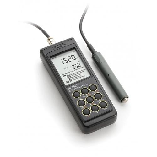 HANNA HI 9835 EC/TDS/NaCl/°C-Meter. Auto-Endpoint. ATC - Acorn Scientific