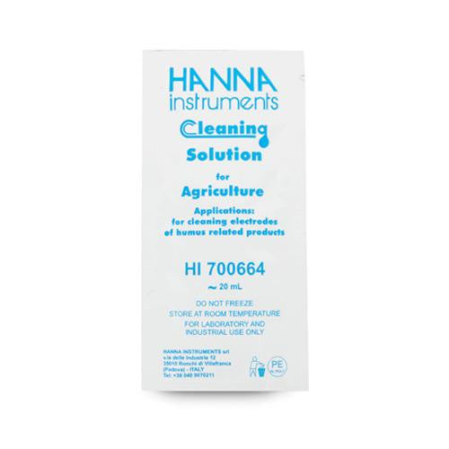 HI 700664P  Cleaning Solution for Humus Deposits (Agriculture) 25 x 20 mL sachet - Acorn Scientific