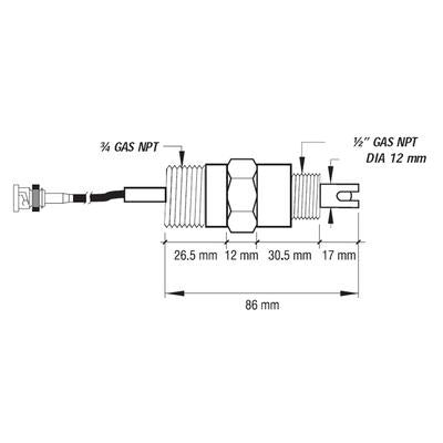 HI 1001  Flow-thru Monitoring pH Electrode with BNC Connection and 3 m Cable - Acorn Scientific