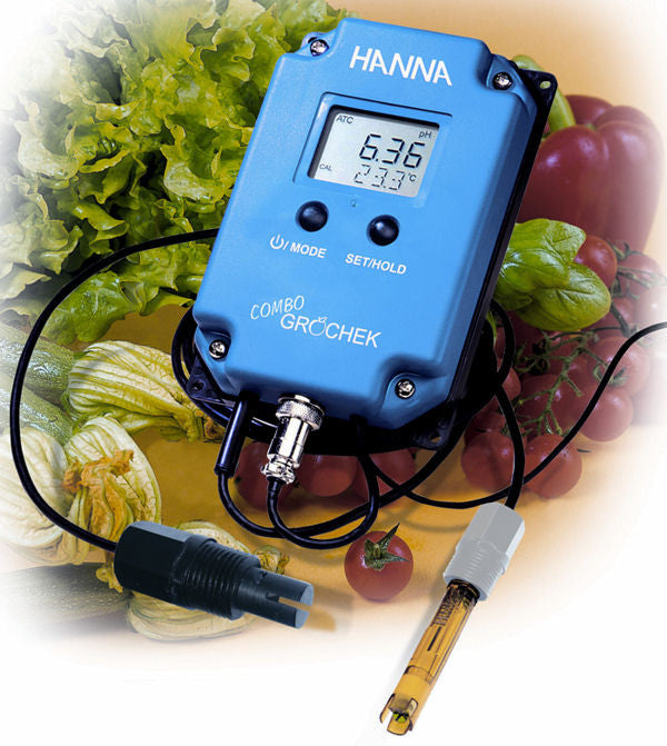 HANNA HI 991404-02 pH/EC/TDS/°C-Monitor with Electrode. ATC - GRO'CHEK COMBO - Acorn Scientific