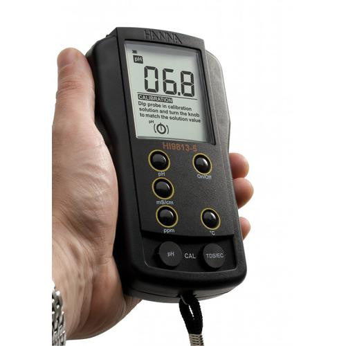 HANNA HI 9813-6  Portable pH/EC/TDS/Temperature Meter with CAL CHECK™ Feature - Acorn Scientific