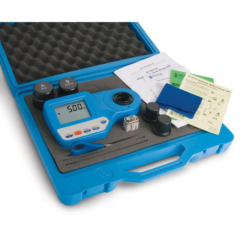 H 96701C Chlorine Free 0.00 - 5.00 mg/l - Photometer with Cal kit and case - Acorn Scientific