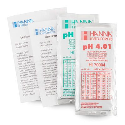 HANNA HI77400C - 7.01+ 4.01 pH@25°C - SQ Zert. - je 5x20ml COMBO - Acorn Scientific