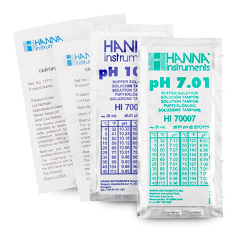 HANNA HI770710C - 7.01+10.01 pH@25°C - SQ Zert. - je 5x20ml COMBO - Acorn Scientific