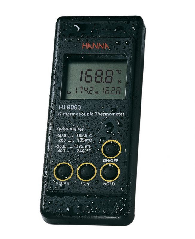 HANNA HI9063 Heavy-duty K-Type Thermocouple Thermometer w/ HI766D K-type temp probe
