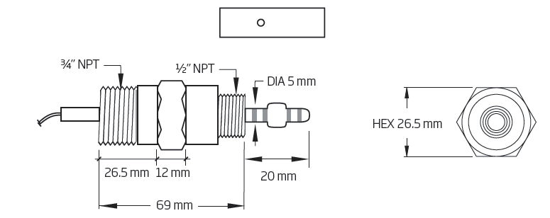 HI 3011  Flow-thru Conductivity Probe with 3 m cable - Acorn Scientific